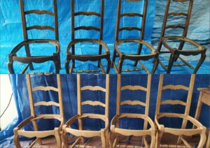 aerogommage chaises avant-après