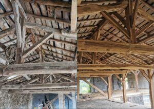 aerogommage charpente avant-après